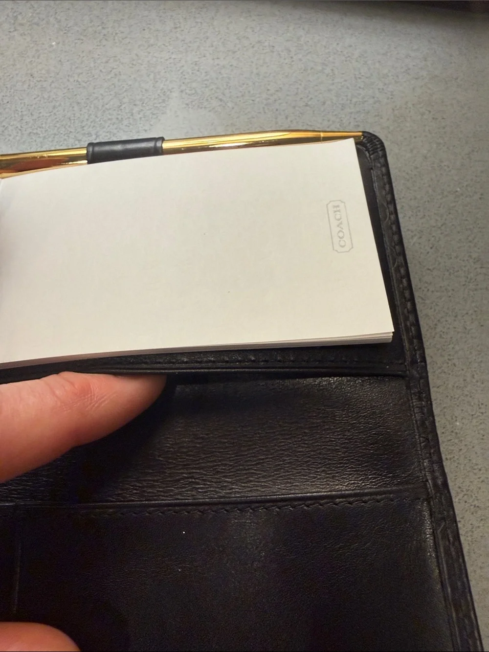 Coach mini notepad / organizer w pen and card slots